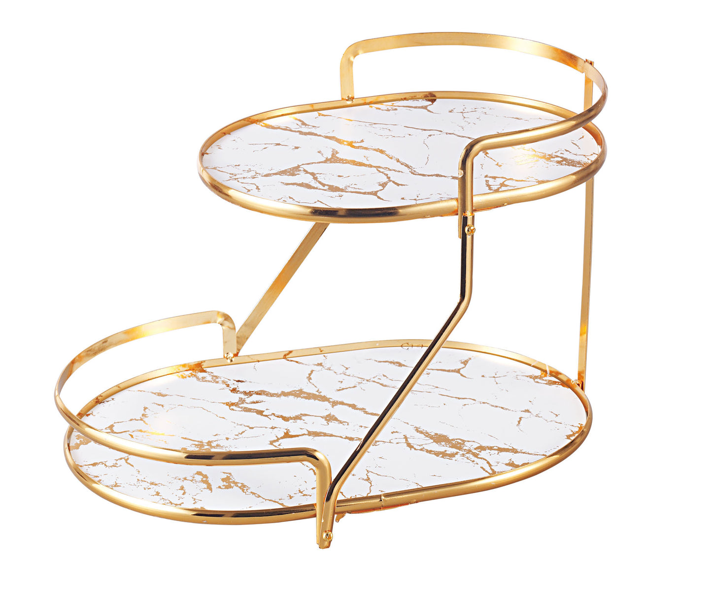 Royal 2-Tier Gold Serving Platter ā Elegant Trolley Style Stand
