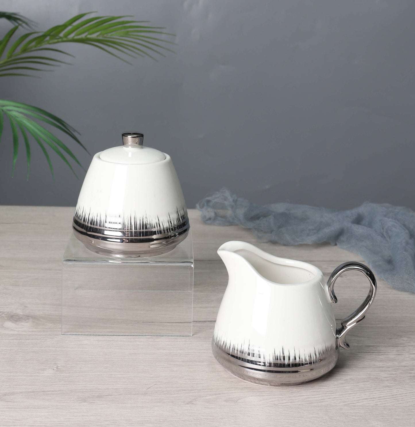 Milk Pot & Sugar Pot - Material Ceramic - Golden & Silver Milk Pot Sugar Pot Set