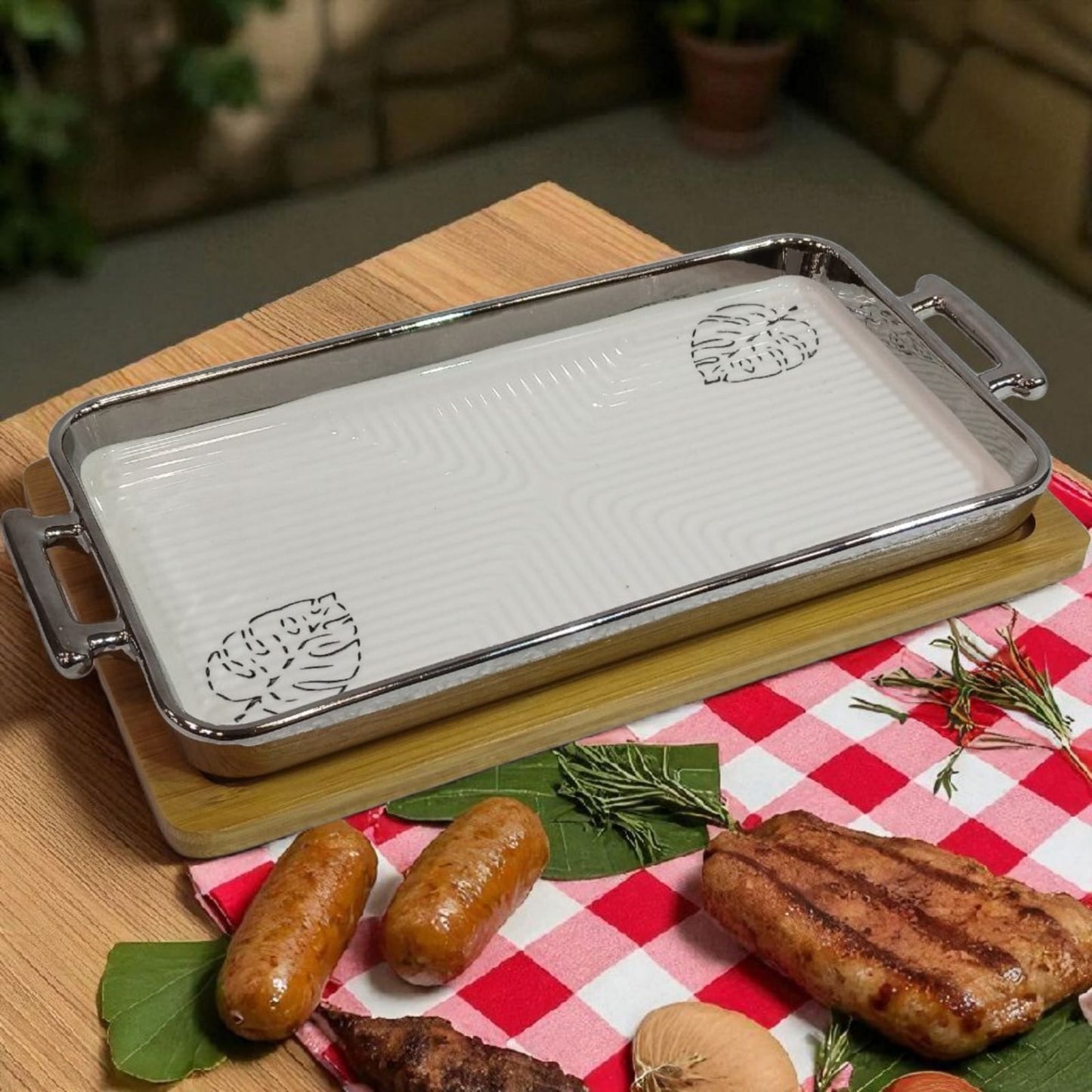 Premium Ceramic Grilling and Serving Tray