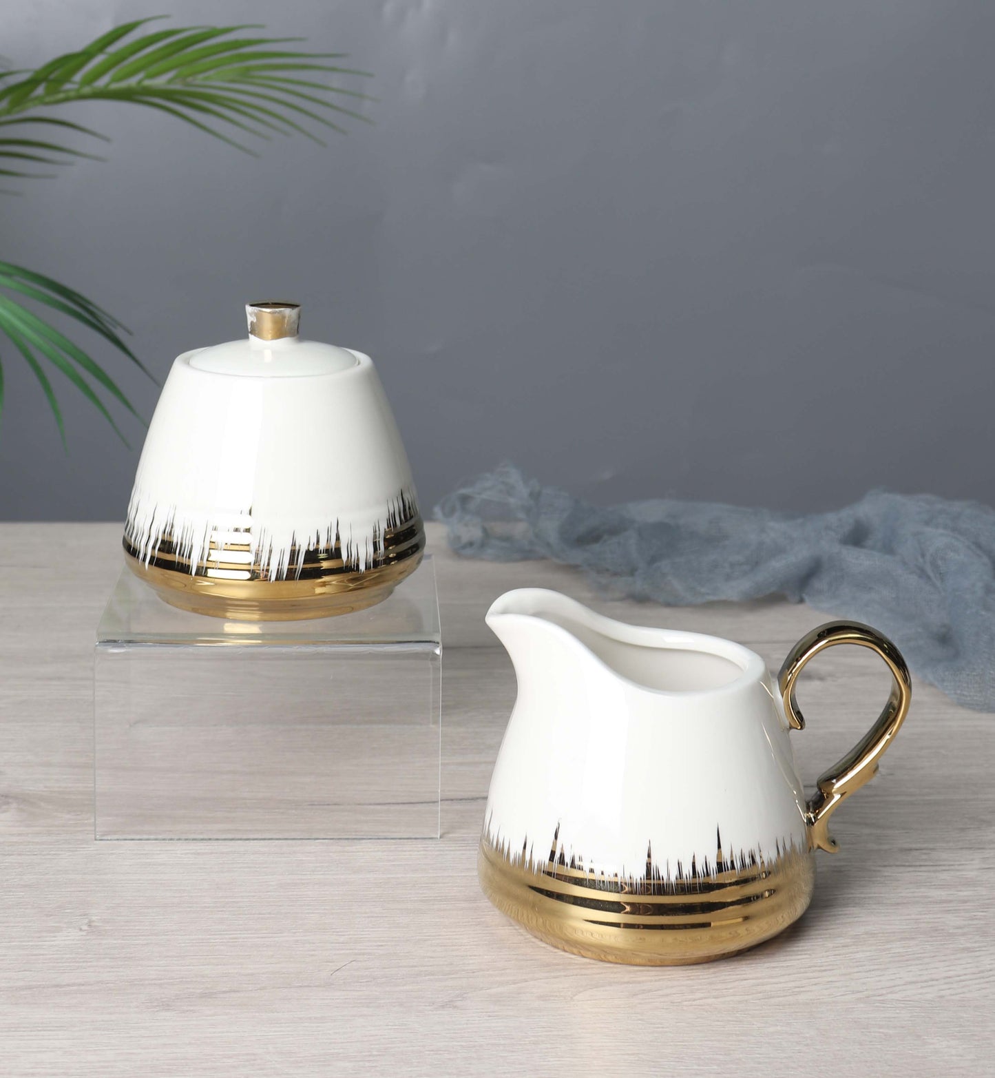 Luxe Elegance Ceramic Cream and Sugar Set