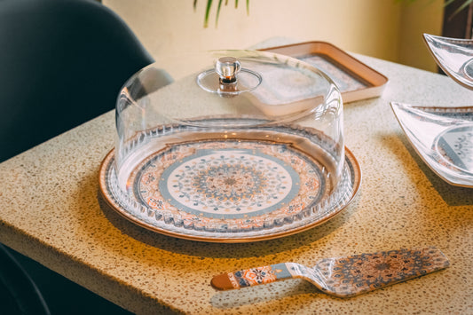 Royal 12" Cake Server/ Cake Platter with Cover & Spatula ~ Material Melamine