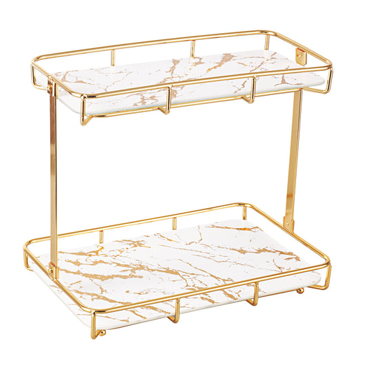 Royal Glass 2 Tier Serving Stand (Material : Glass)